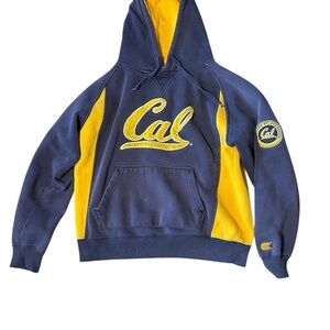 Colosseum Navy and Yellow Athletic Hoodie